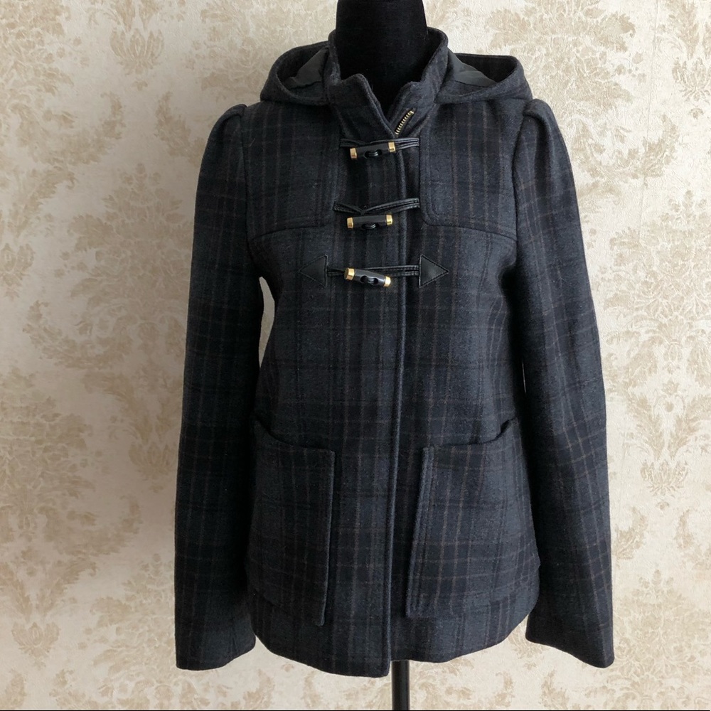 H&M hooded wool blend pea coat